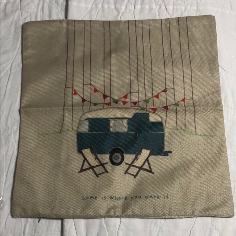 NEW. Home is where you park it. Pillow cover